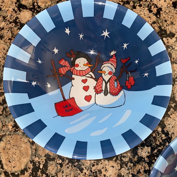 Look Winn Dixie Exclusive Snow Man Christmas Cereal Bowls 6.5" Lot of 5 bowls - Picture 2 of 10